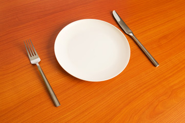 Set of utensils arranged on the table