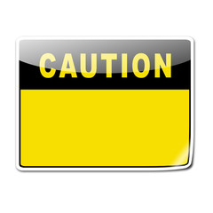 Pegatina CAUTION en blanco