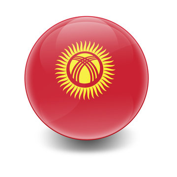 Esfera brillante con bandera Kirguistan