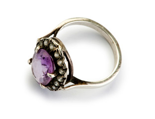 Jewellery ring isolated on the white background