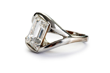 Jewellery ring isolated on the white background