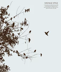 Vlies Fototapete Vögel am Baum Baum