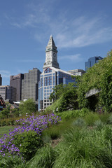 Obraz na płótnie Canvas boston skyline and park