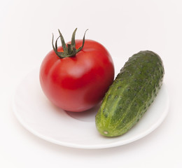 Cucumber and tomato