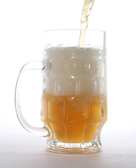 mug with beer isolated on white.
