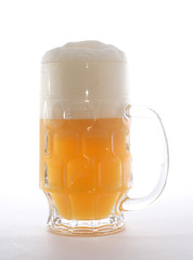 mug with beer isolated on white.