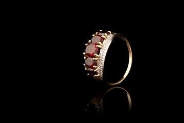 Golden Ring With Precious Stones