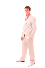 Portrait of a confident young businessman isolated on white