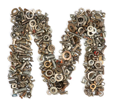 alphabet made of bolts - The letter m