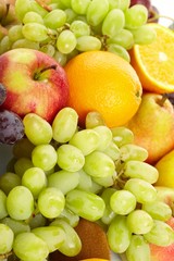 fresh fruits on the white background