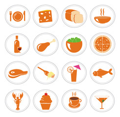 Food and meal icons vector collection