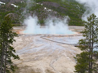 Paysage et geyser
