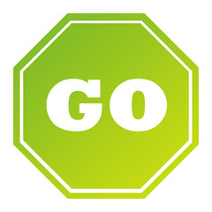 Hexagonal green go sign