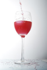 liquid in  wineglass