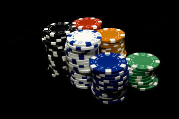 stacks of poker chips