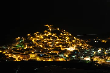 Raamstickers Spanish town at night. Grand Canary Island © philipus
