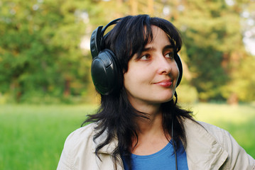 Woman enjoys the music outdoors