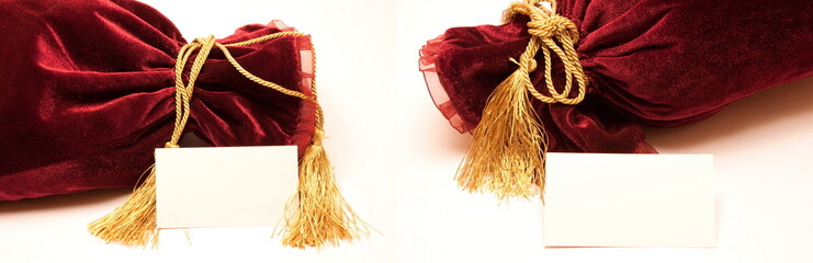 Fancy luxury gift bag over white background