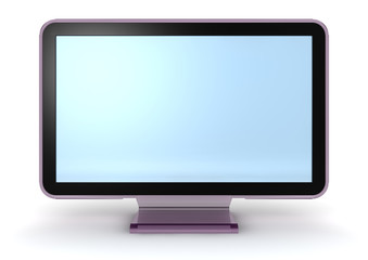 flat lcd monitor isolated on white