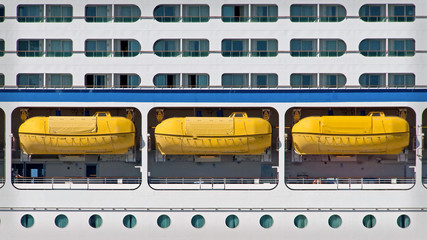 Close-up View of Cruise Ship