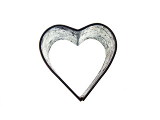 Fototapeta na wymiar Vintage heart shaped cookie cutter