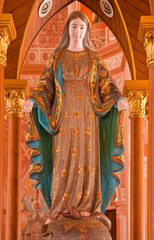 Holy Mary statue decorated with real precious stone