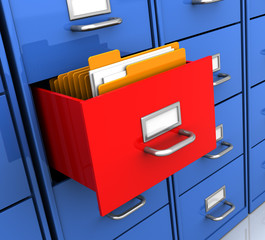shelf with folders