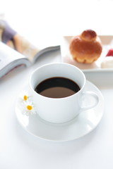 Hot Coffee with Delicious Bread for breakfast