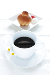 Hot Coffee with Delicious Bread for breakfast