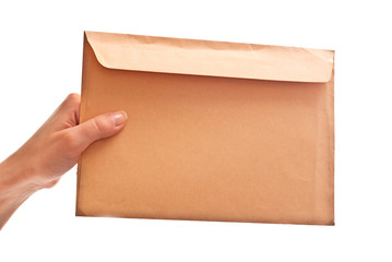 Envelope in woman's hand