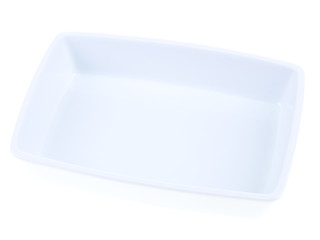 white au gratin dish isolated on white background