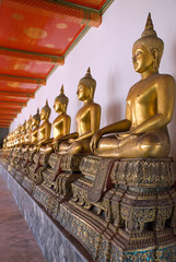 Buddha statues in Wat Pho,Bangkok