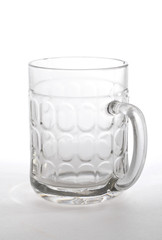 empty beer mug isolated on white.