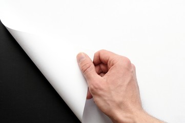 paper and hand