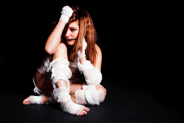 Girl in bandage