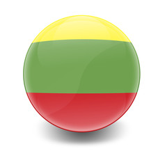 Esfera brillante con bandera Lituania