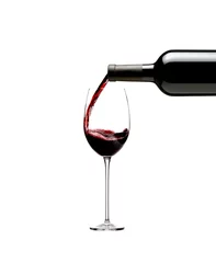 Fototapete Wein Rotwein in ein Weinglas gießen