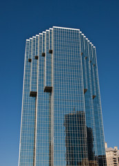 Obraz premium Blue Office Towers with Angled Walls