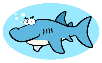 Cartoon Illustrations Of Smiling Shark