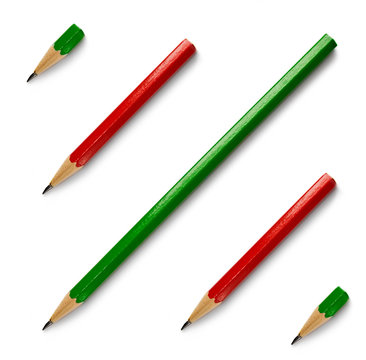Pencils isolated on the white background
