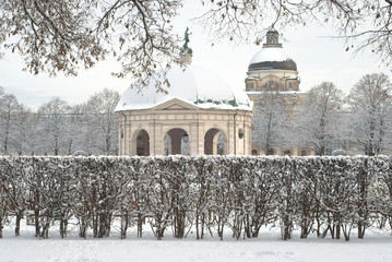 Fototapeta na wymiar Winter Scene of the Hofgarden