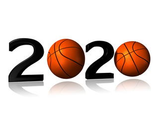 big 2020 basket logo on a white background