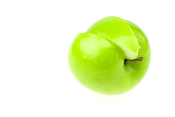 Apple to cut a slice isolated on white
