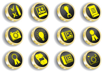 golden web icon set (vector, CMYK)