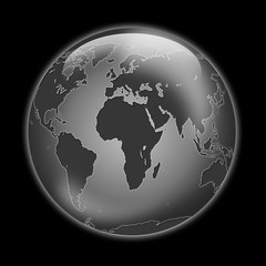 erdkugel, globus, schwarz