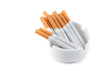 ashtray with cigarettes