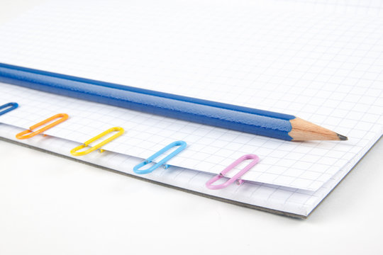 Paper clips and pencil