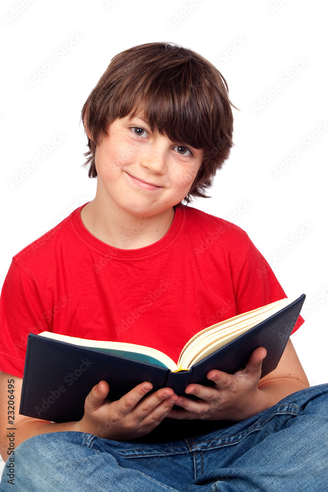 Poster Student child with a book