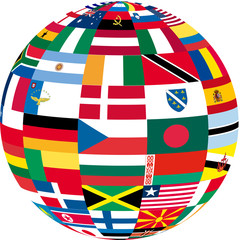 Kugel Flaggen Globus