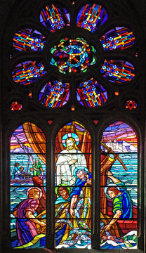 Vitrail La p&ecirc;che miraculeuse - Le Palais - Belle-Ile-en-Mer